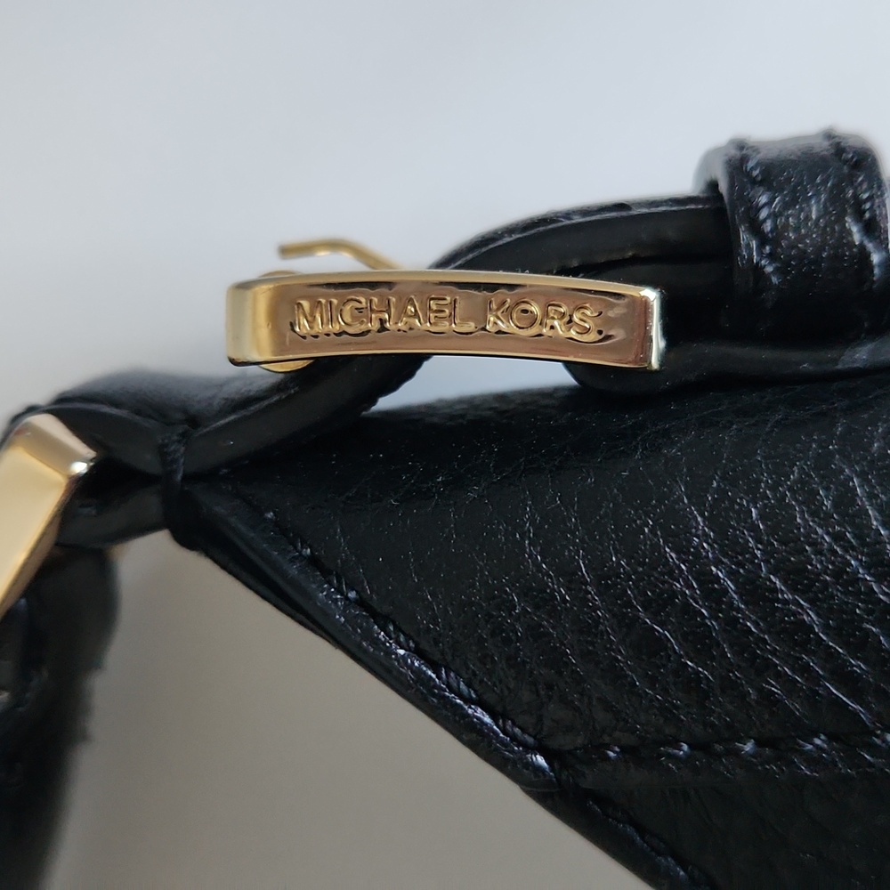 Michael Kors Black Leather Hobo with Gold Hardware - Picture 8 of 13